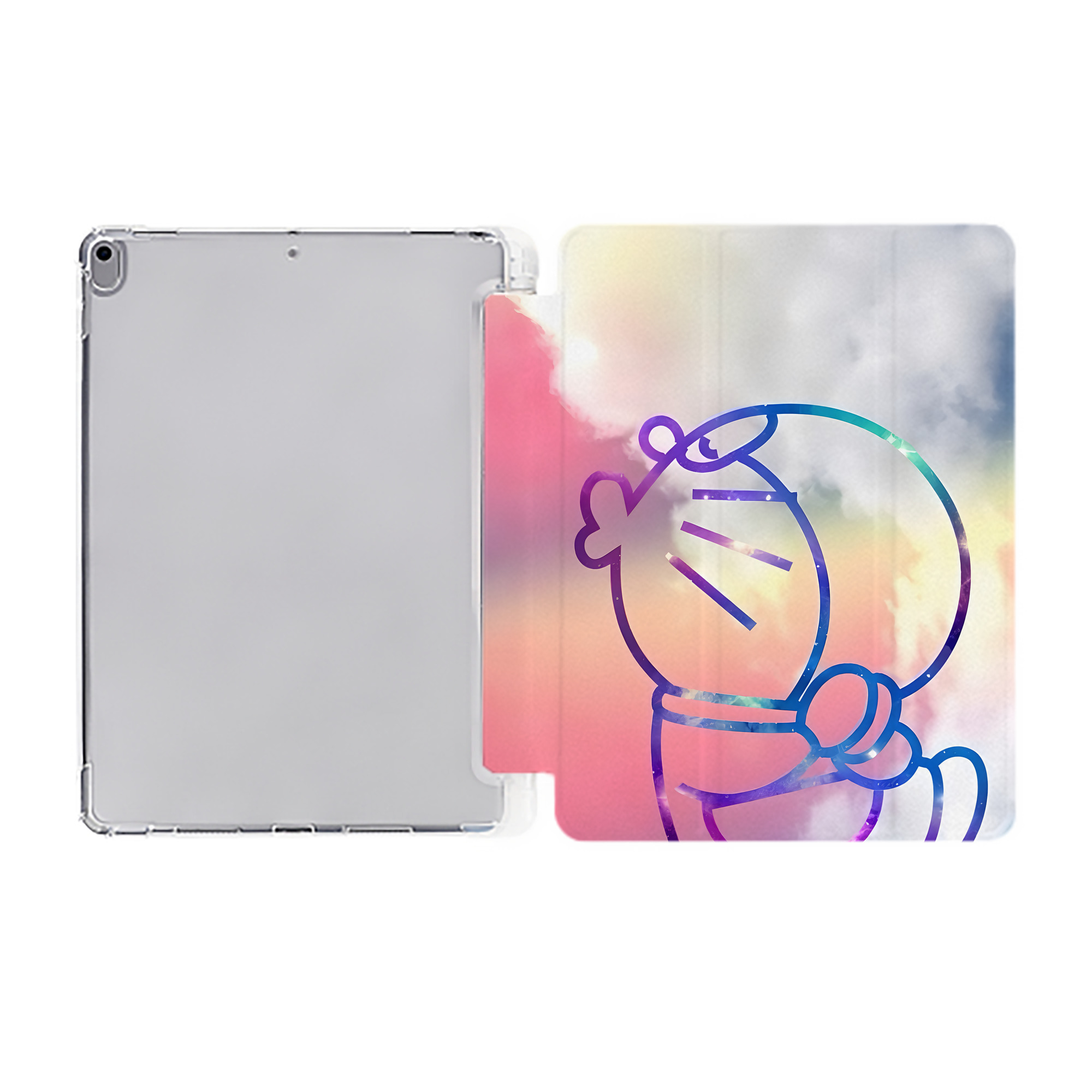 （画像用） ドラえもん Doraemon IPad ケース ペン収納付き 三つ折りスタンド PUレザー×シリコン 対応機種9.5/10.5/10.9インチ